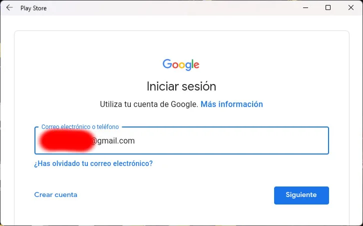 ejecutar play store de android en Windows