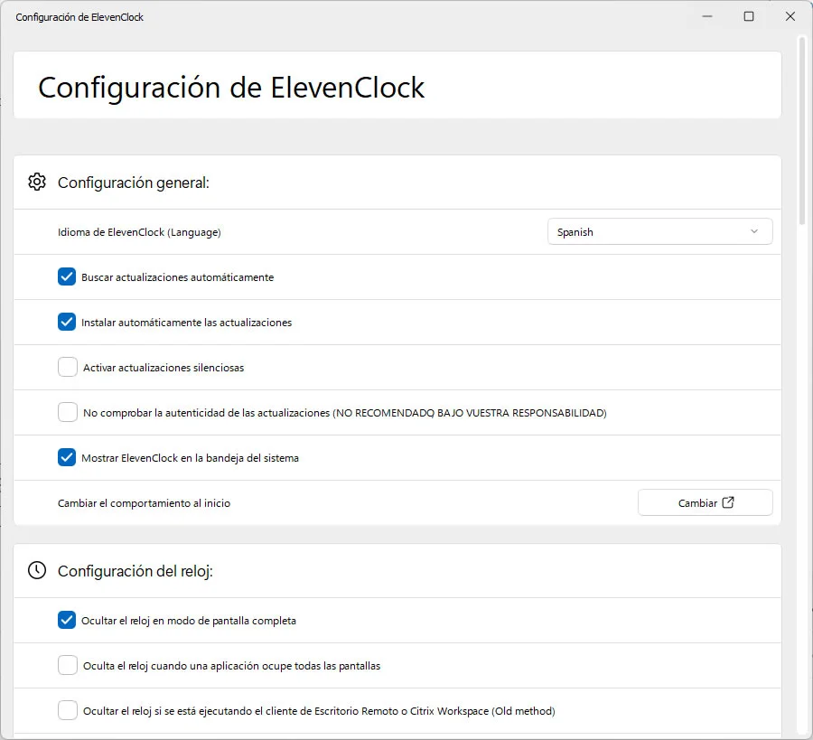 reloj de Windows 11 en todas las pantallas