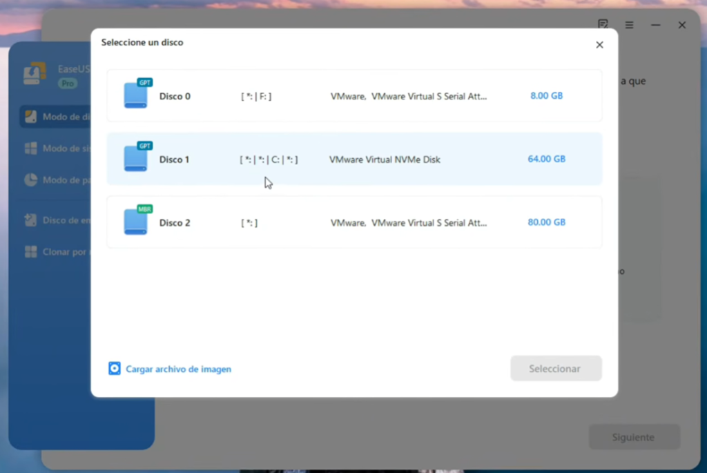 Seleccionar disco de origen con Windows instalado para clonar a SSD.
