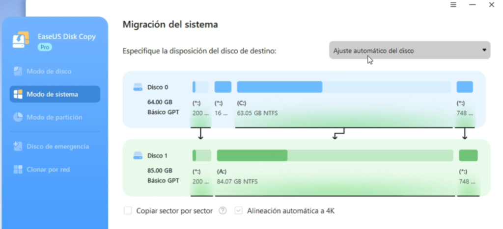 Opci&oacute;n para ajustar autom&aacute;ticamente las particiones al clonar Windows a un SSD m&aacute;s grande