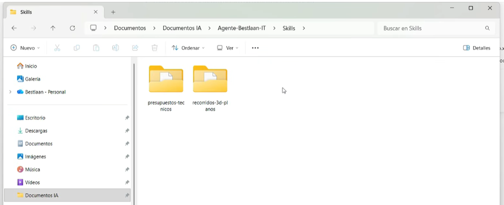 Skills de presupuesto y recorrido 3D aprendidas por el agente de IA