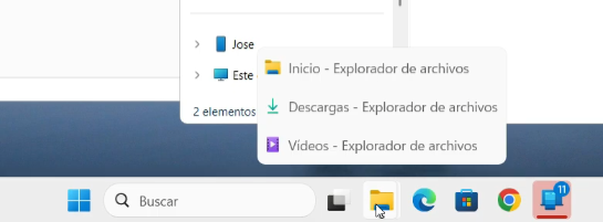 opción de configuración mostrando la elección entre Miniatura y Lista.